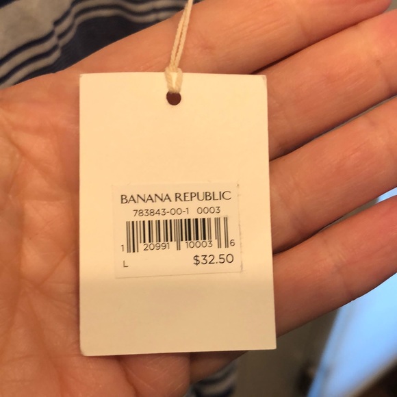 NWT BANANA REPUBLIC striped signature tee shirt L - Picture 2 of 2